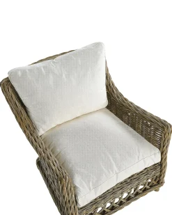 Poltrona da giardino RIBOLLA con poggiapiedi Rattan Naturale