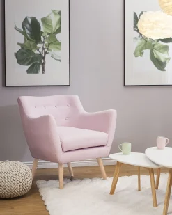 Poltrona DRAMMEN Tessuto Rosa