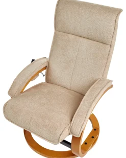 Poltrona massaggiante HERO con poggiapiedi Tessuto Beige