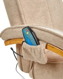 Poltrona massaggiante HERO con poggiapiedi Tessuto Beige