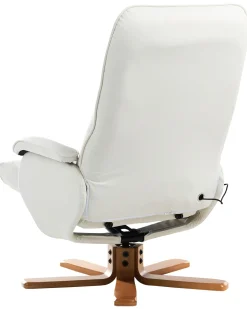 Poltrona massaggiante RELAXPRO con poggiapiedi Pelle sintetica Bianco sporco