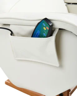 Poltrona massaggiante RELAXPRO con poggiapiedi Pelle sintetica Bianco sporco