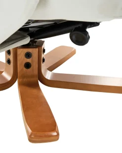Poltrona massaggiante RELAXPRO con poggiapiedi Pelle sintetica Bianco sporco