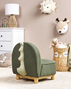Poltrona per Bambini Dinosauro FABORG Tessuto Verde scuro