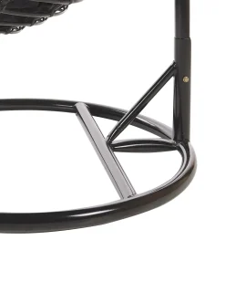 Poltrona sospesa con supporto da pavimento ASPIO Rattan sintetico (PE) Nero