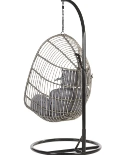 Poltrona sospesa con supporto da pavimento CASOLI Rattan sintetico (PE) Grigio