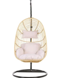 Poltrona sospesa con supporto da pavimento CASOLI Rattan sintetico (PE) Naturale