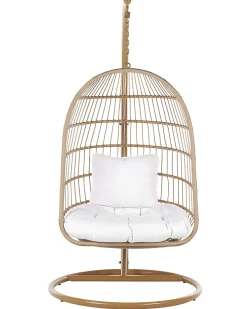 Poltrona sospesa con supporto da pavimento ALLERA Rattan sintetico (PE) Beige