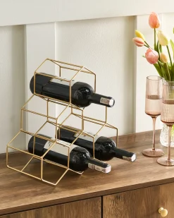 Porta bottiglie da vino LISTOWEL Metallo Oro