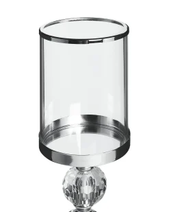 Portacandele COTUI Vetro 36 cm Argento
