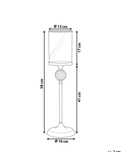 Portacandele COTUI Vetro 58 cm Argento