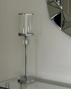 Portacandele COTUI Vetro 58 cm Argento