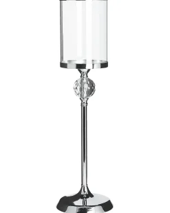 Portacandele COTUI Vetro 58 cm Argento