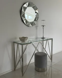 Portacandele COTUI Vetro 58 cm Argento