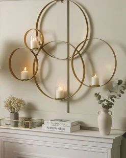Portacandele da parete BURU Metallo 80 cm Oro