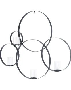 Portacandele da parete BURU Metallo 80 cm Nero