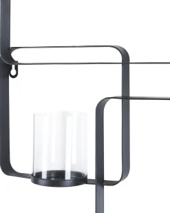 Portacandele da parete PALAWAN Metallo 65 cm Nero