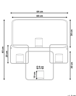Portacandele da parete PALAWAN Metallo 65 cm Nero