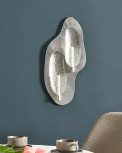 Portacandele da parete PENICHE Metallo 60 cm Argento
