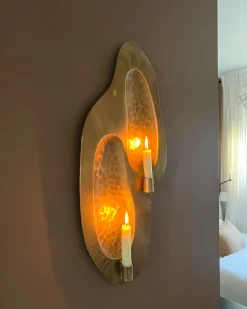 Portacandele da parete PENICHE Metallo 60 cm Oro