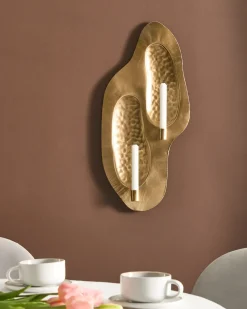 Portacandele da parete PENICHE Metallo 60 cm Oro