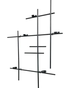 Portacandele da parete PORTO 74 cm Nero