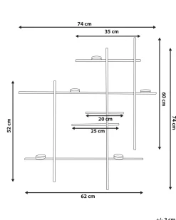 Portacandele da parete PORTO 74 cm Nero
