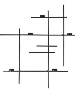 Portacandele da parete PORTO 74 cm Nero