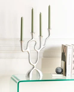 Portacandele FAMOES Metallo 41 cm Argento