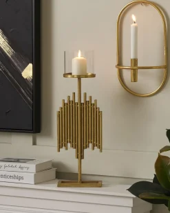 Portacandele NIAS Metallo 53 cm Oro