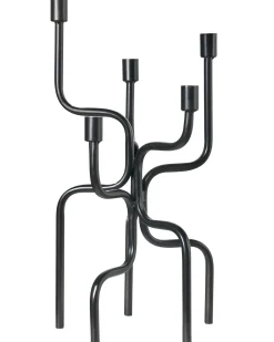 Portacandele PORRTELA Metallo 50 cm Nero