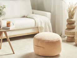 Pouf ADLANA Bouclé Rosa pesca