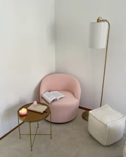 Pouf ALIPUR Bouclé Beige chiaro