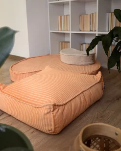 Pouf ALLOZAI Velluto Rosa pesca