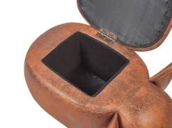 Pouf animaletto contenitore ELEPHANT Pelle sintetica Marrone scuro Elefante