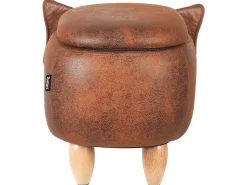 Pouf animaletto contenitore ELEPHANT Pelle sintetica Marrone scuro Elefante