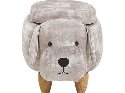 Pouf animaletto contenitore DOGGY Velluto Beige Cane