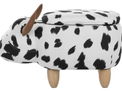 Pouf animaletto contenitore COW Tessuto Bianco Mucca