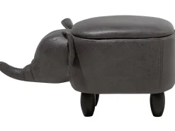Pouf animaletto contenitore ELEPHANT Pelle sintetica Grigio scuro Elefante