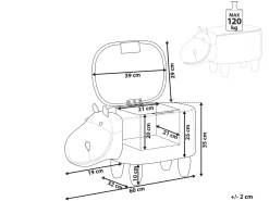 Pouf animaletto contenitore HIPPO Pelle sintetica Marrone Ippopotamo