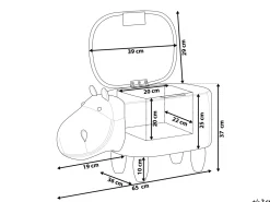 Pouf animaletto contenitore HIPPO Pelle sintetica Grigio chiaro Ippopotamo