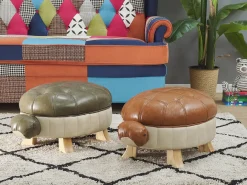 Pouf animaletto TURTLE Pelle sintetica Verde scuro Tartaruga