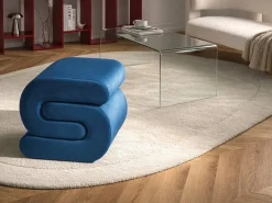 Pouf ARCADIA Velluto Blu marino