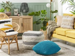 Pouf CONRAD Cotone Blu oltremare