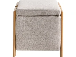 Pouf contenitore EDLAND Tessuto 45 cm 43 cm Beige