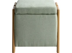 Pouf contenitore EDLAND Tessuto 45 cm 43 cm Verde chiaro