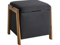Pouf contenitore EDLAND Tessuto 45 cm 43 cm Nero