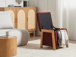 Pouf contenitore EDLAND Tessuto 45 cm 43 cm Bordeaux