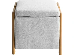 Pouf contenitore EDLAND Tessuto 45 cm 43 cm Grigio chiaro