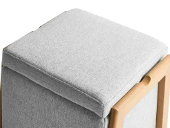 Pouf contenitore EDLAND Tessuto 45 cm 43 cm Grigio chiaro